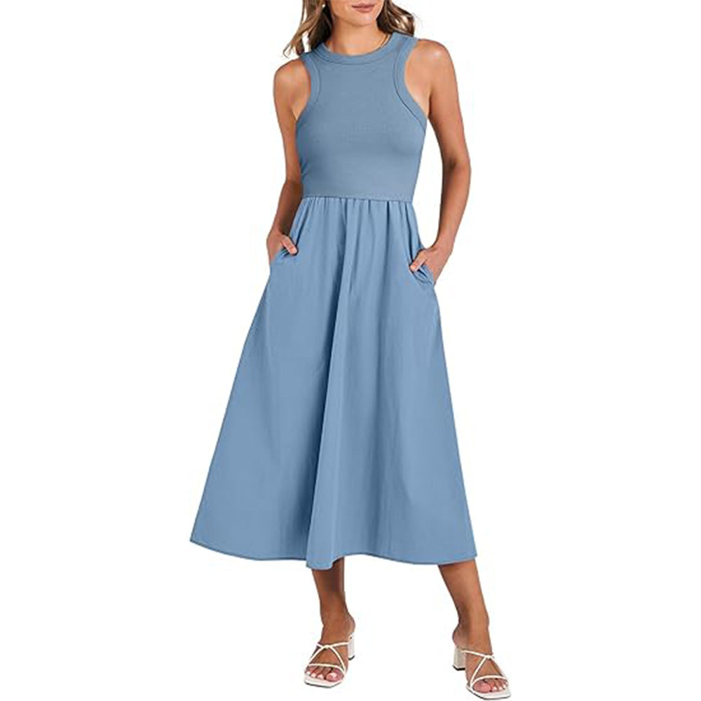 🌊Boho Beach Magic! Patchwork Knit Dress w/ Secret Pockets✨ Racerback Tank Dress💫 Flowy Midi Sundress | Summer Casual TikTok Viral 🌊Boho Beach Magic! Patchwork Knit Dress w/ Secret Pockets✨ Racerback Tank Dress💫 Flowy Midi Sundress | Summer Casual TikTok Viral